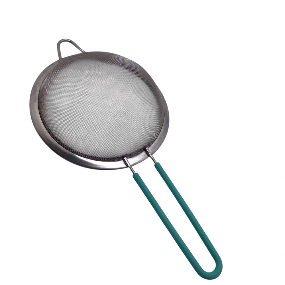 5.5” Stainless Steel Mesh Strainer Sifter Soft Grip Handle Kitchen Tool